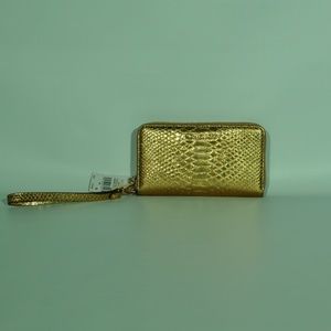 Michael Kors Gold embossed multi-function wallet